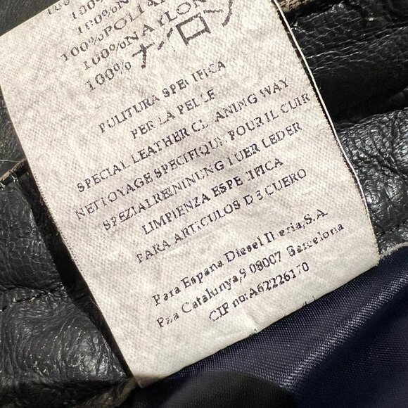 Diesel “Industry Division” Black Washed Leather Pants - Picture 10 of 12